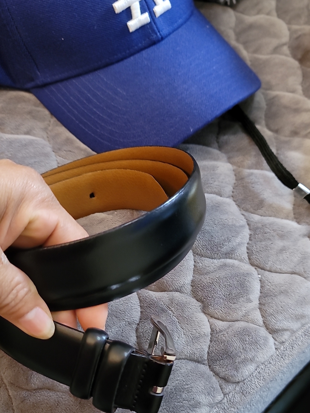 Unbranded Black Leather Men's Belt with Silver Buckle